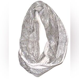 Vanity double sided white sequin scarf